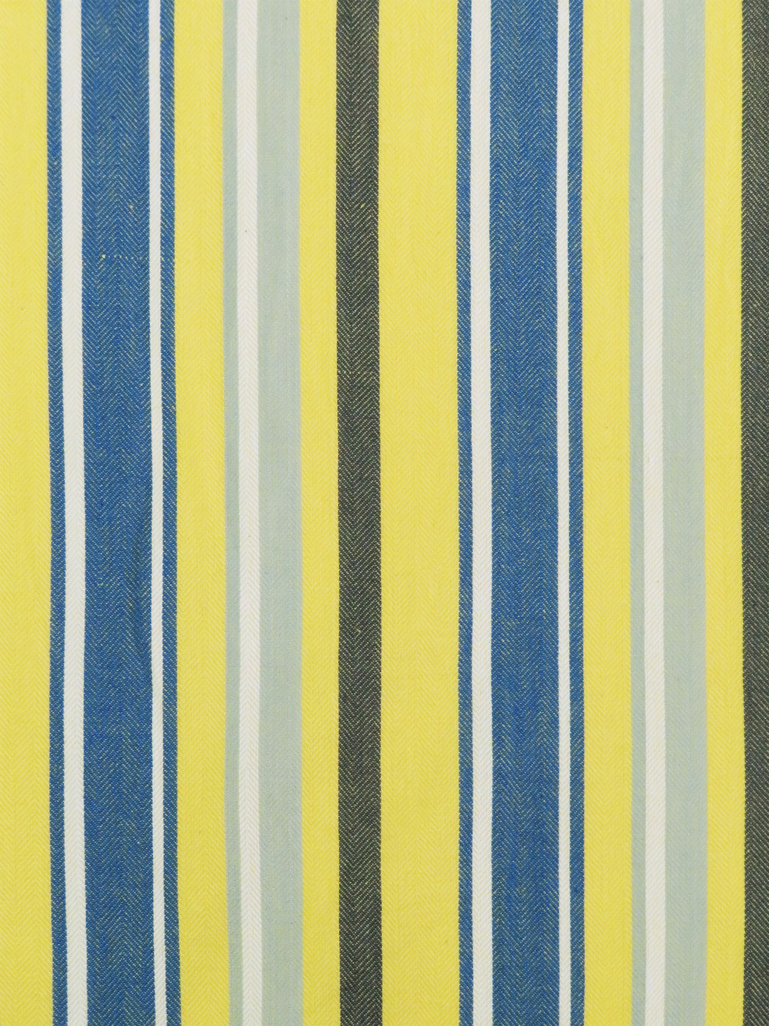 Electric Lemon/Denim Blue/Sage Green/Multi 100% Cotton Vertical Herringbone Multi Stripe Midweight Woven - NY Designer - 54W