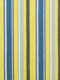Electric Lemon/Denim Blue/Sage Green/Multi 100% Cotton Vertical Herringbone Multi Stripe Midweight Woven - NY Designer - 54W