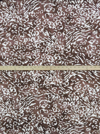 Coffee Brown/White/Mousey Brown 100% Polyester Animal Print Charmeuse 58W