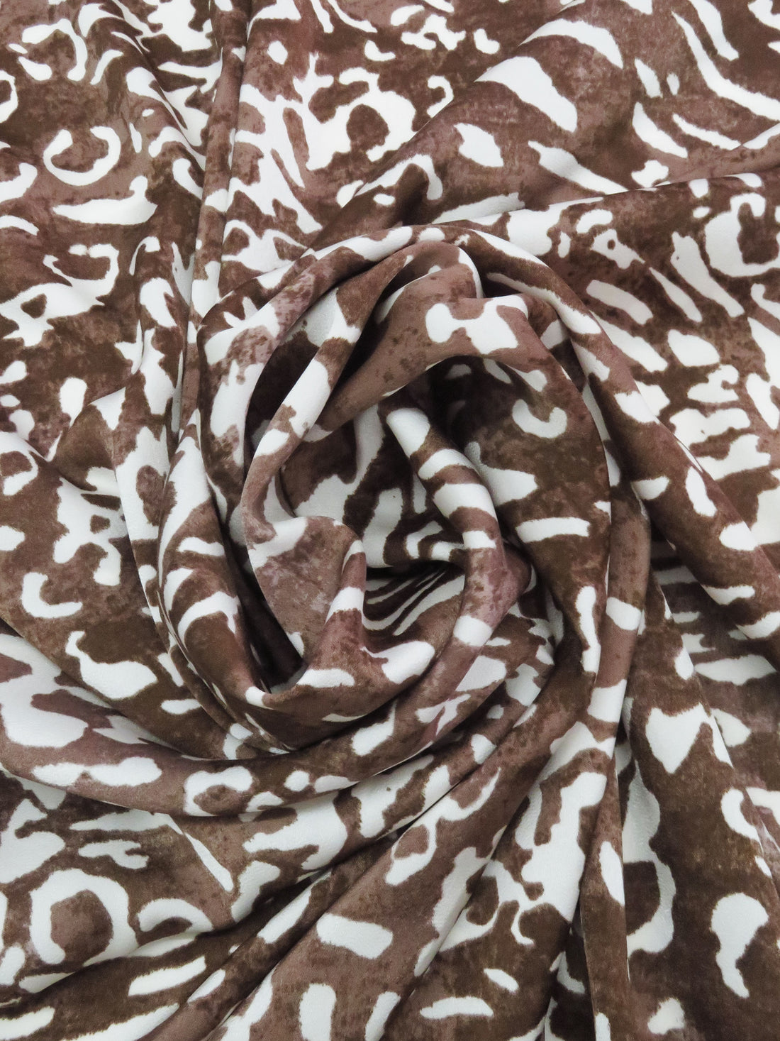 Coffee Brown/White/Mousey Brown 100% Polyester Animal Print Charmeuse 58W