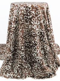 Coffee Brown/White/Mousey Brown 100% Polyester Animal Print Charmeuse 58W