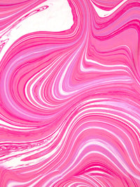 Brilliant Rose/Lavender/Off-White 100% Polyester Marbled Print Charmeuse 56W