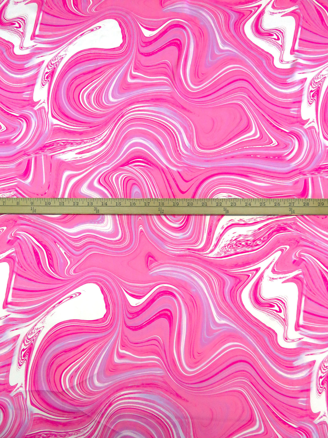 Brilliant Rose/Lavender/Off-White 100% Polyester Marbled Print Charmeuse 56W