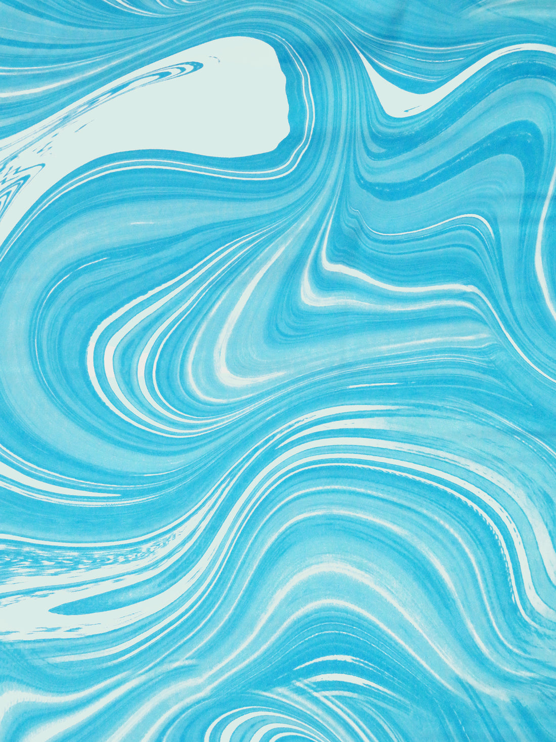 Hawaii Blue/Very Light Blue 100% Polyester Marbled Print Charmeuse 56W