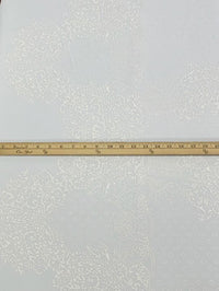 White/Off-White Polyester/Lycra Large Single Border Ornate Puff Print Liverpool Double Knit 58W