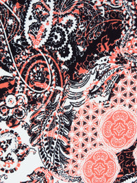 Black/Salmon/White Polyester/Lycra Everything Paisley Print Liverpool Double Knit 58W
