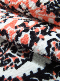 Black/Salmon/White Polyester/Lycra Everything Paisley Print Liverpool Double Knit 58W