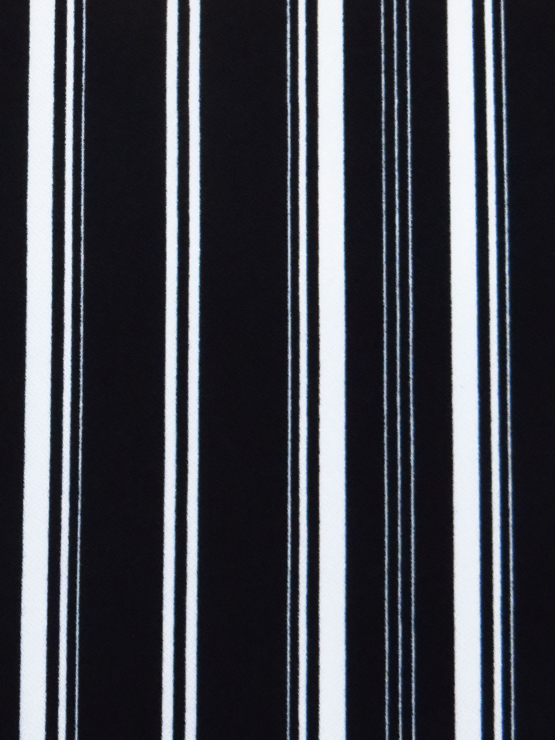Black/White Polyester/Lycra Vertical Stripe Print Crepe Double Knit 58W