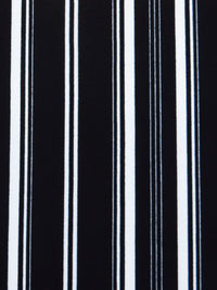 Black/White Polyester/Lycra Vertical Stripe Print Crepe Double Knit 58W