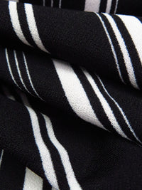 Black/White Polyester/Lycra Vertical Stripe Print Crepe Double Knit 58W