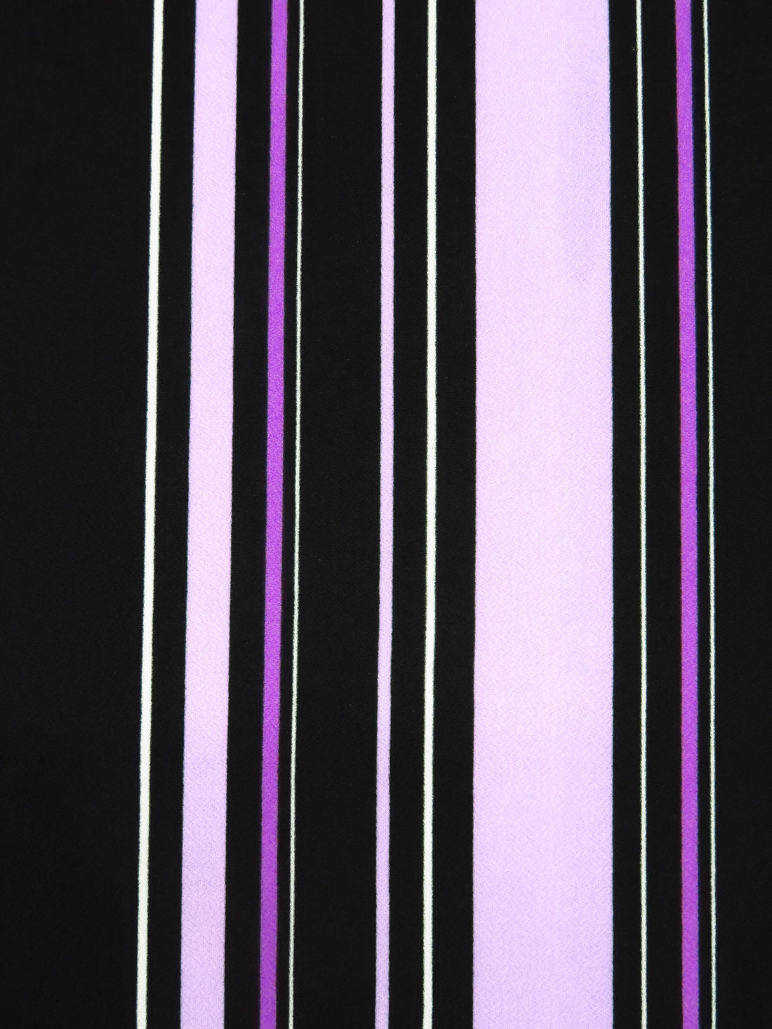 Black/Light Lilac/Vivid Orchid/White Polyester/Lycra Vertical Stripes Print Crepe Double Knit 58W