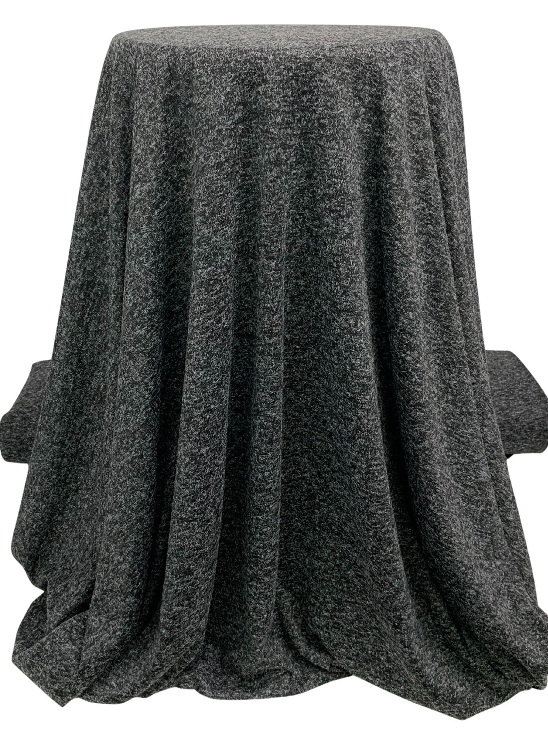 Dark Charcoal Polyester/Lycra Heathered Interlock Sweater Knit 60W