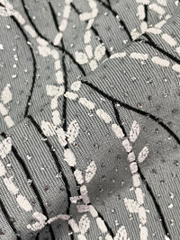 Light Gray/White/Silver Acetate/Lycra Wavy Puff Print Glitter Dot Slinky Knit 52W