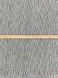 Light Gray/White/Silver Acetate/Lycra Wavy Puff Print Glitter Dot Slinky Knit 52W