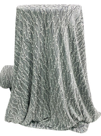 Light Gray/White/Silver Acetate/Lycra Wavy Puff Print Glitter Dot Slinky Knit 52W