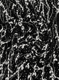 Black/White/Silver Acetate/Lycra Wavy Puff Print Glitter Dot Slinky Knit 52W