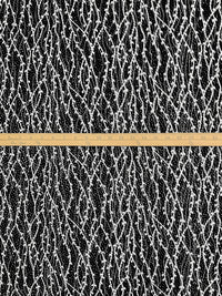 Black/White/Silver Acetate/Lycra Wavy Puff Print Glitter Dot Slinky Knit 52W