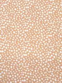 Fawn/White 100% Rayon Abstract Dot Print Crinkle Challis 52W