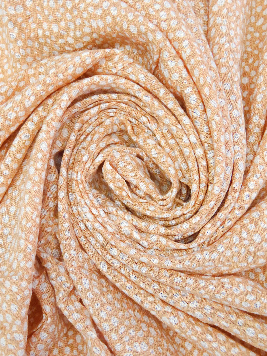 Fawn/White 100% Rayon Abstract Dot Print Crinkle Challis 52W