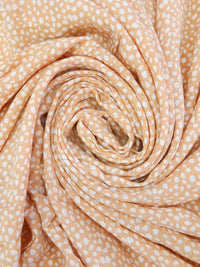 Fawn/White 100% Rayon Abstract Dot Print Crinkle Challis 52W