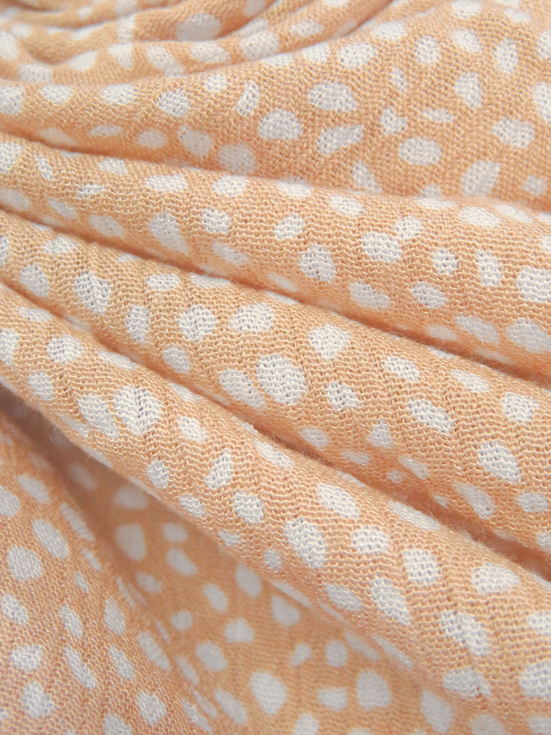 Fawn/White 100% Rayon Abstract Dot Print Crinkle Challis 52W