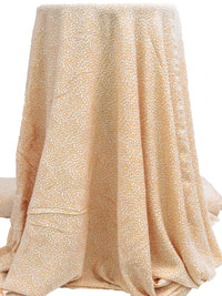 Fawn/White 100% Rayon Abstract Dot Print Crinkle Challis 52W