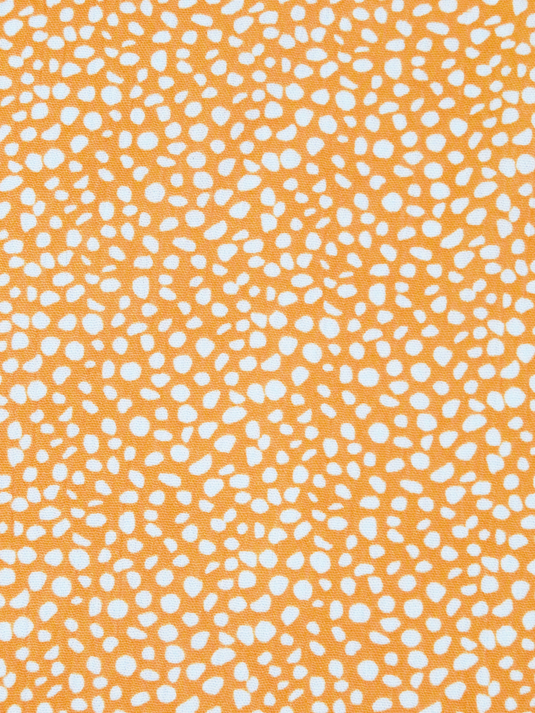 Deep Saffron/White 100% Rayon Abstract Dot Print Crinkle Challis 52W