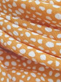 Deep Saffron/White 100% Rayon Abstract Dot Print Crinkle Challis 52W
