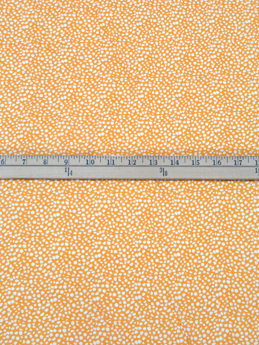 Deep Saffron/White 100% Rayon Abstract Dot Print Crinkle Challis 52W