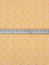 Deep Saffron/White 100% Rayon Abstract Dot Print Crinkle Challis 52W