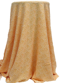 Deep Saffron/White 100% Rayon Abstract Dot Print Crinkle Challis 52W