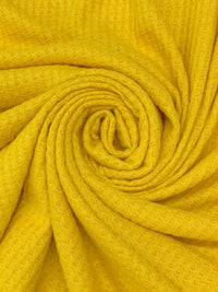 Yellow Gold Polyester/Rayon/Lycra Brushed Waffle Sweater Knit 54W