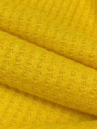 Yellow Gold Polyester/Rayon/Lycra Brushed Waffle Sweater Knit 54W