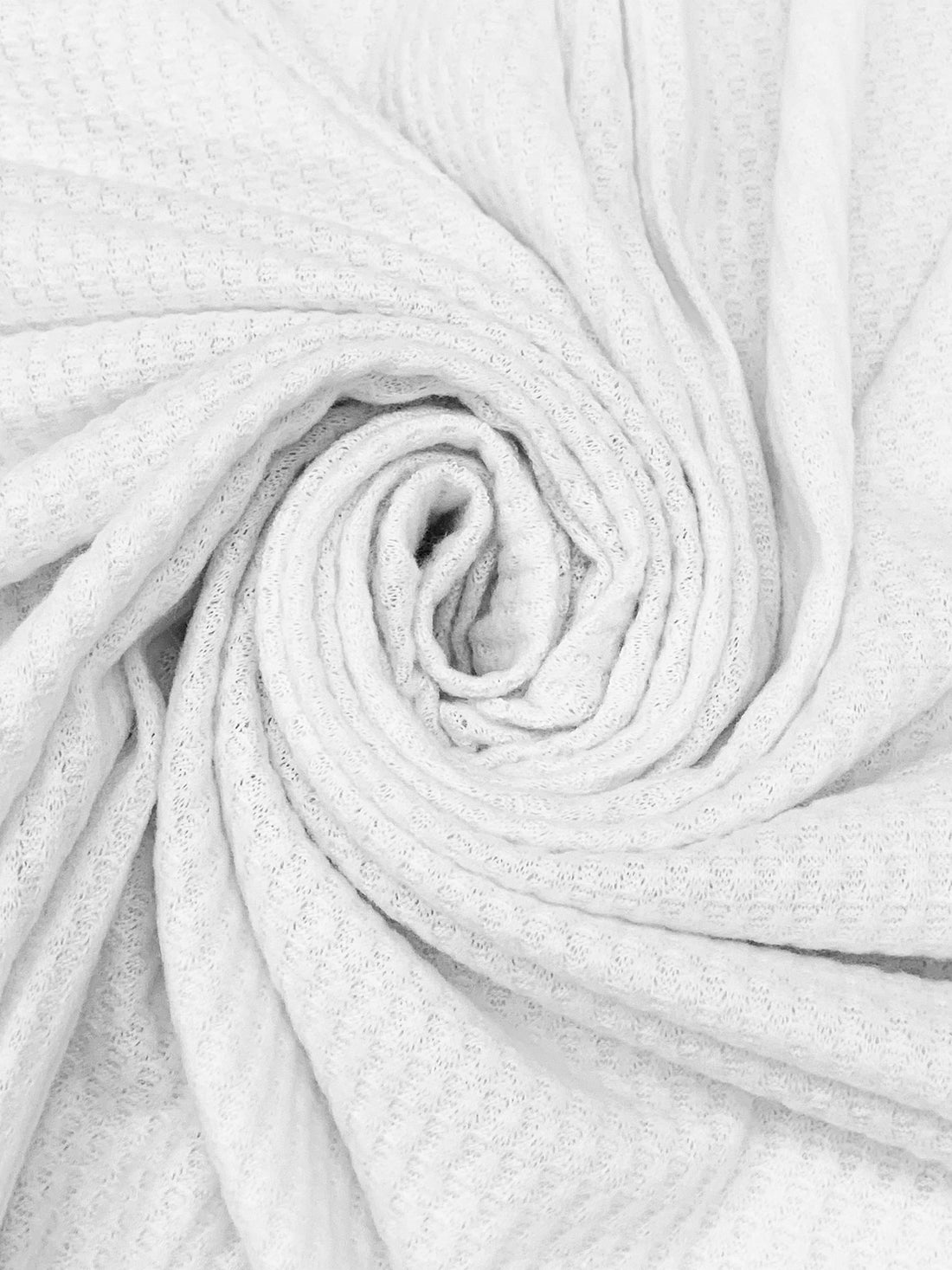 White Polyester/Rayon/Lycra Brushed Waffle Sweater Knit 56W