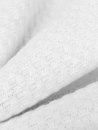 White Polyester/Rayon/Lycra Brushed Waffle Sweater Knit 56W