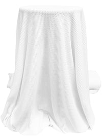 White Polyester/Rayon/Lycra Brushed Waffle Sweater Knit 56W