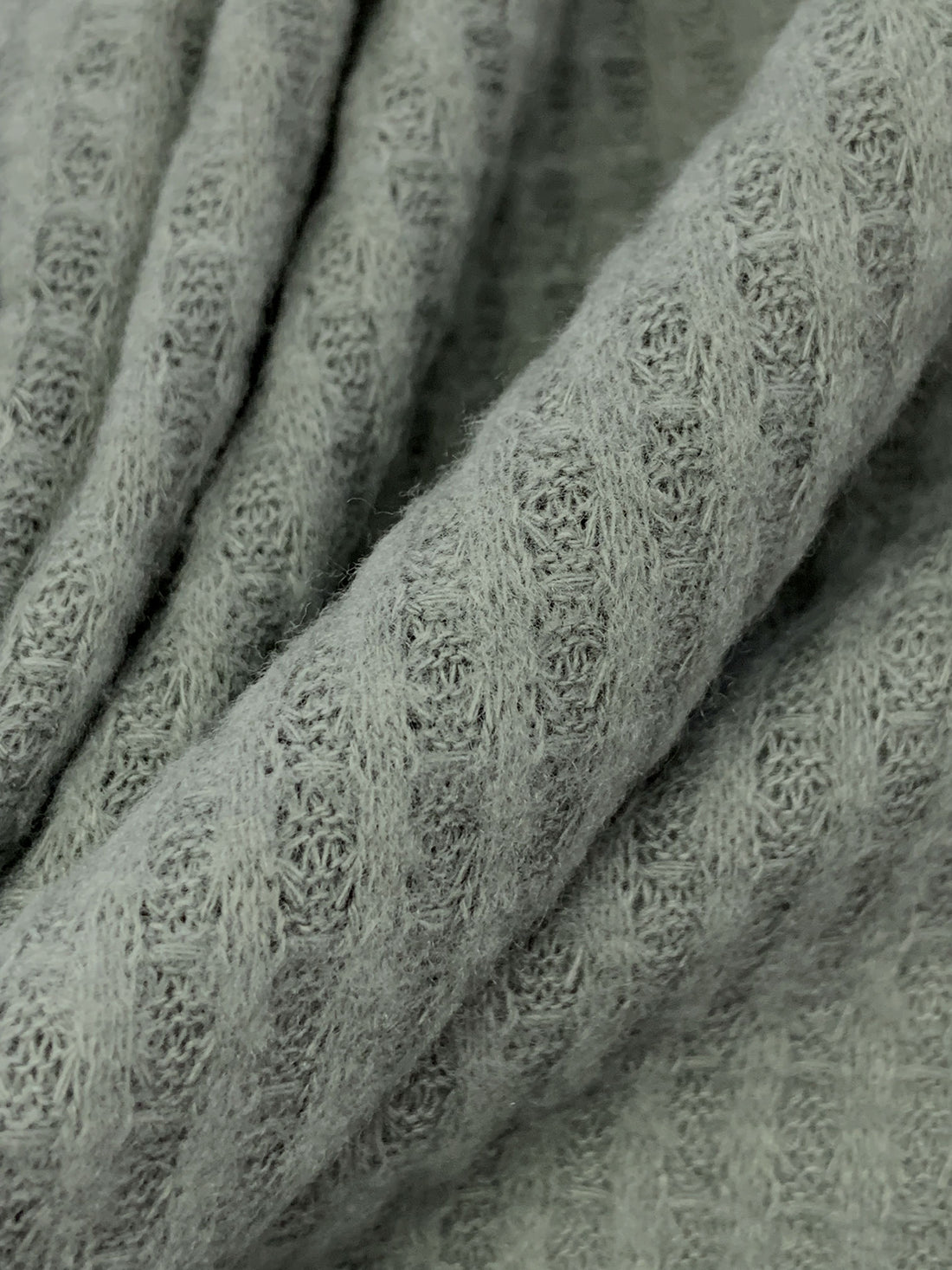 Vintage Gray Polyester/Rayon/Lycra Brushed Waffle Sweater Knit 56W