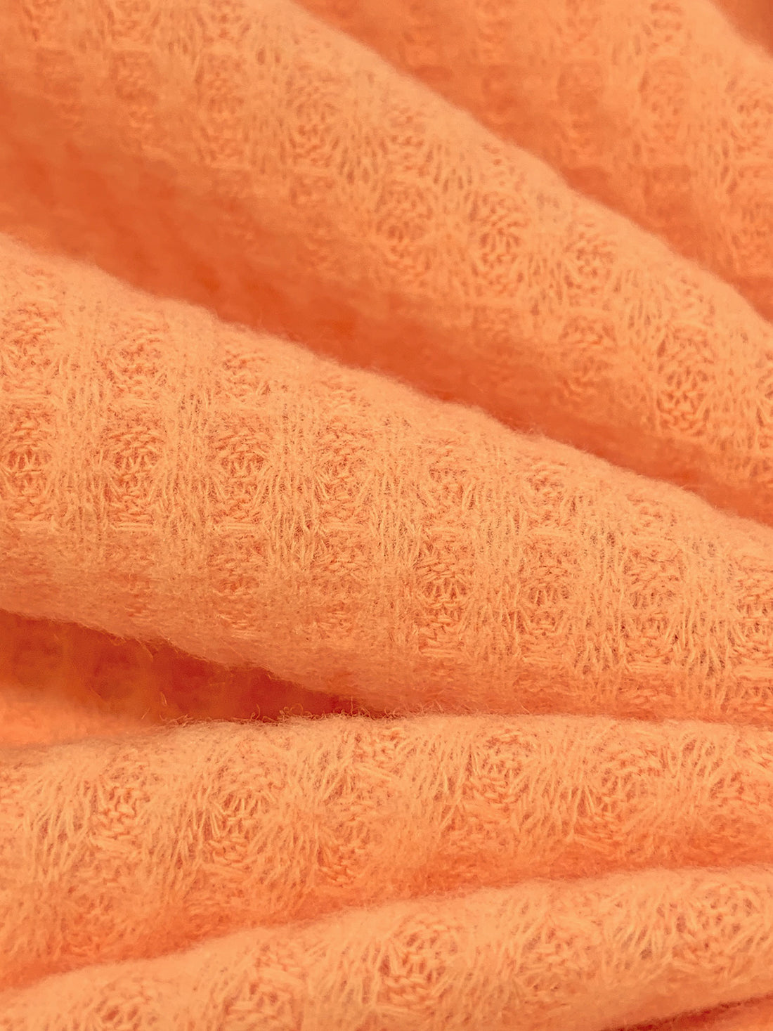 Apricot Polyester/Rayon/Lycra Brushed Waffle Sweater Knit 54W