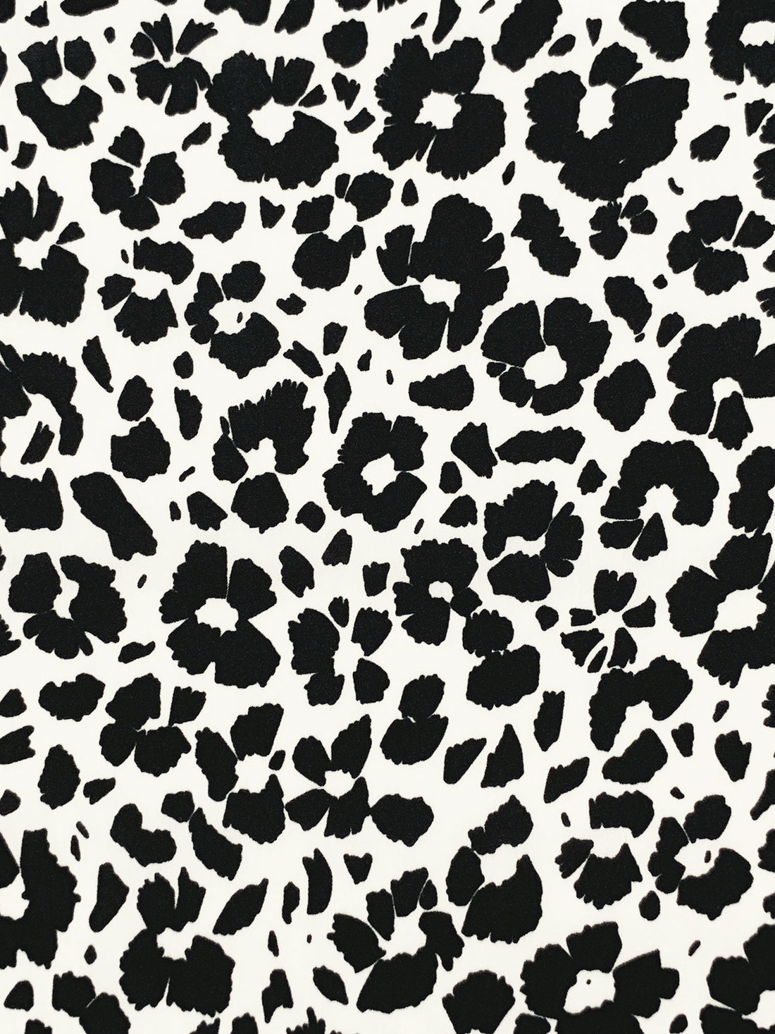 White/Black 100% Polyester Floral Print Satin-Faced Chiffon - Norma Kamali - 56W