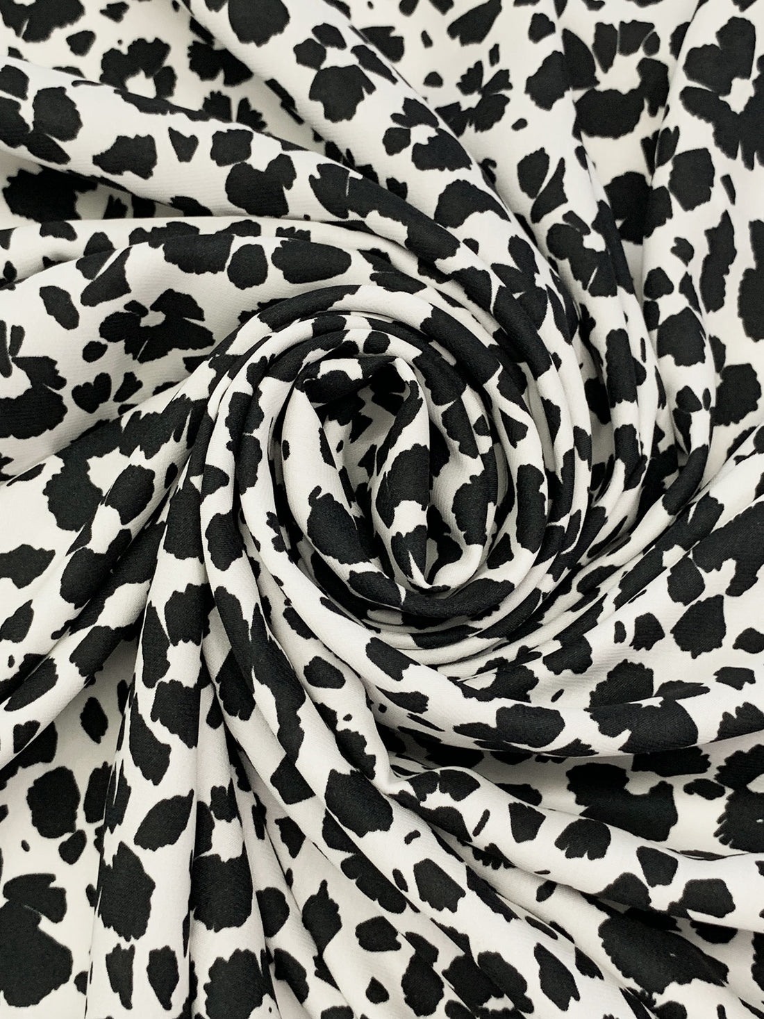 White/Black 100% Polyester Floral Print Satin-Faced Chiffon - Norma Kamali - 56W