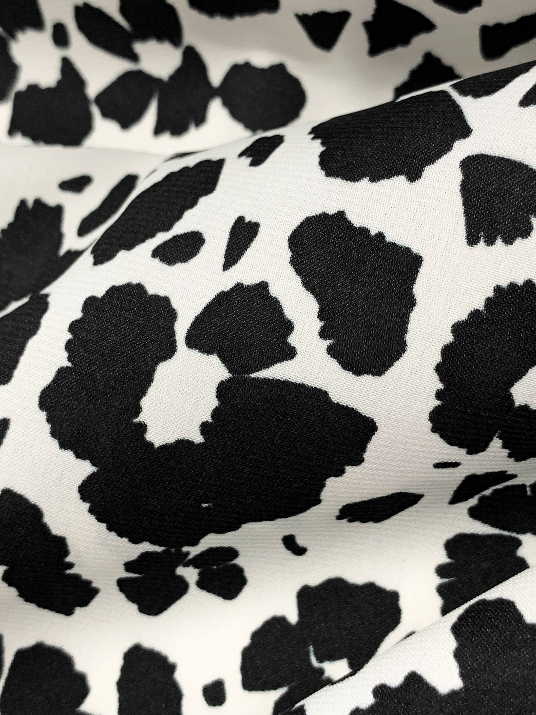 White/Black 100% Polyester Floral Print Satin-Faced Chiffon - Norma Kamali - 56W