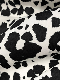 White/Black 100% Polyester Floral Print Satin-Faced Chiffon - Norma Kamali - 56W
