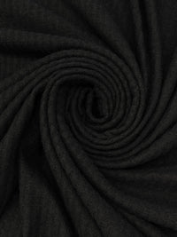 Black Polyester/Rayon/Lycra Brushed Waffle Sweater Knit 56W