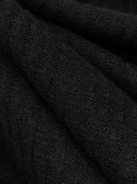 Black Polyester/Rayon/Lycra Brushed Waffle Sweater Knit 56W