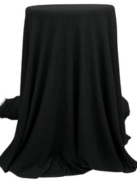 Black Polyester/Rayon/Lycra Brushed Waffle Sweater Knit 56W