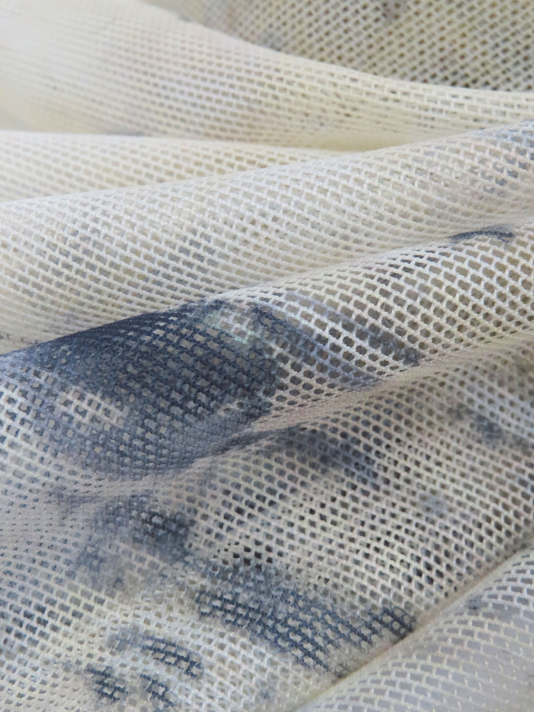 Bavarian Cream/Iron Gray Nylon/Lycra Abstract Print Mesh Knit - Norma Kamali - 56W