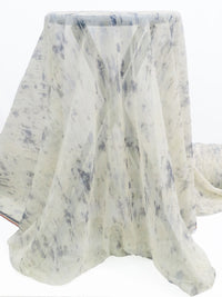 Bavarian Cream/Iron Gray Nylon/Lycra Abstract Print Mesh Knit - Norma Kamali - 56W