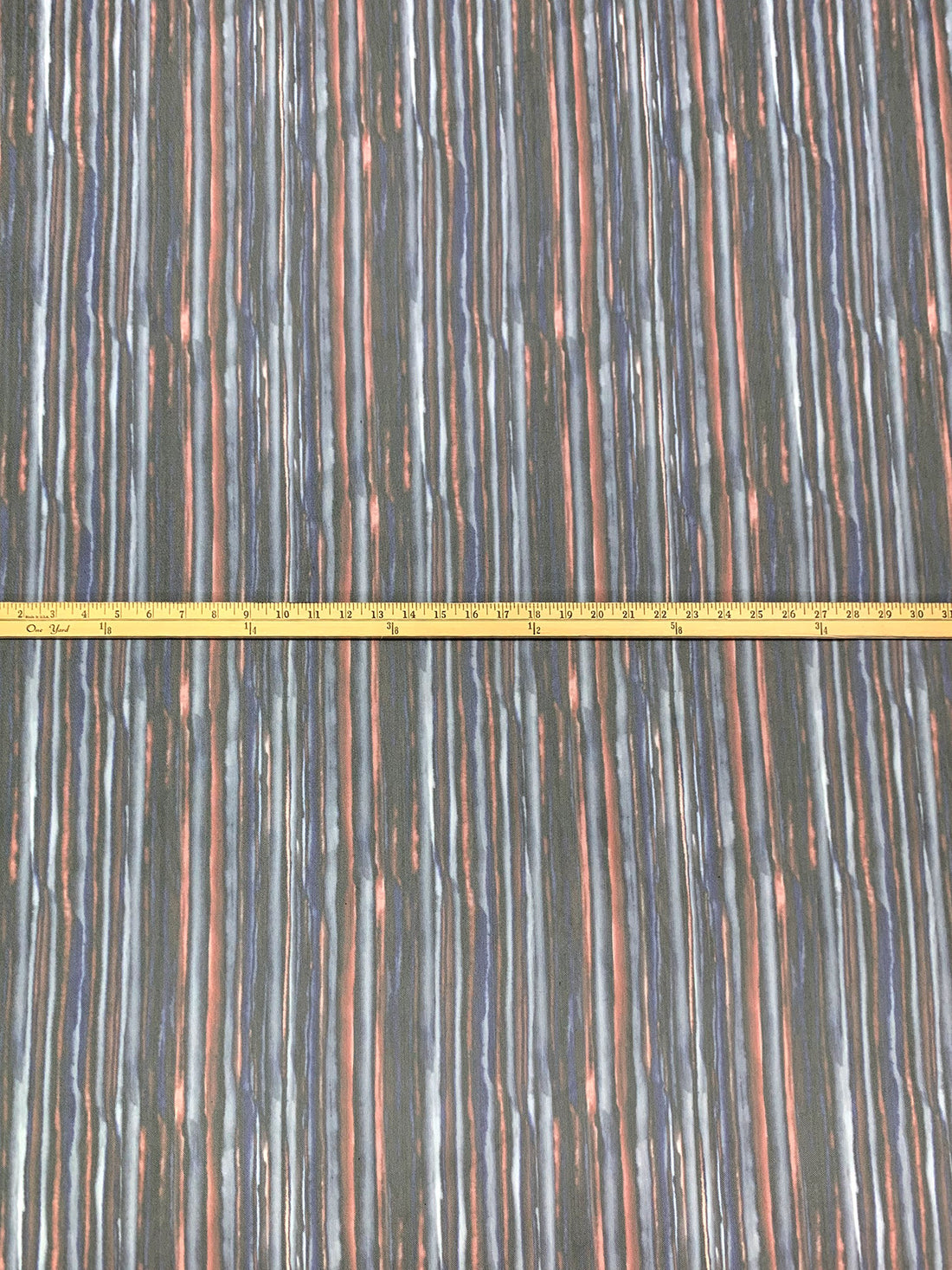 Royal Blue/Antique Clay/Multi Nylon/Lycra Vertical Streaks Print Mesh Knit - Norma Kamali - 56W