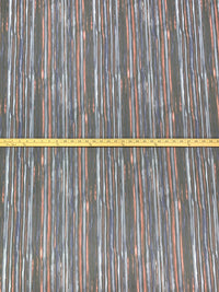 Royal Blue/Antique Clay/Multi Nylon/Lycra Vertical Streaks Print Mesh Knit - Norma Kamali - 56W