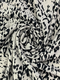 Palest Gray/Black 100% Polyester Animal Print Georgette - Norma Kamali - 58W